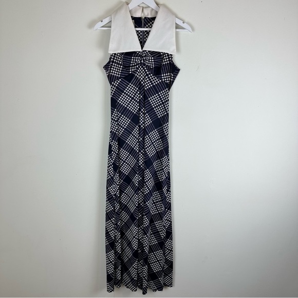 Vintage Patchwork Maxi Dress with Collar - Picture 1 of 14